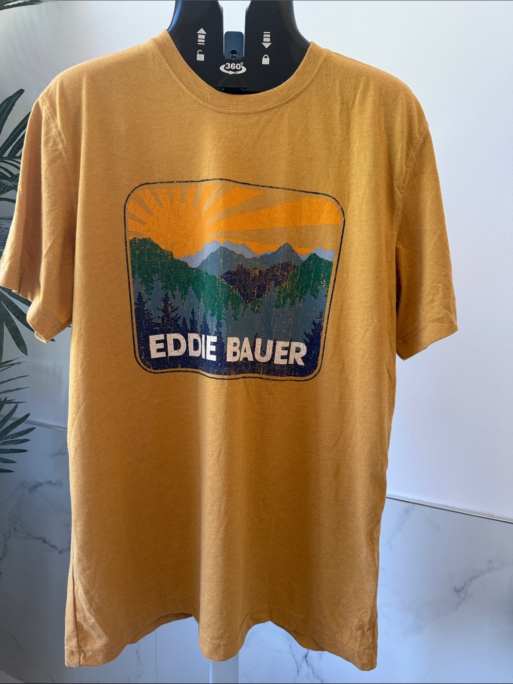 Eddie Bauer Mustard Yellow Graphic Mountain Tee